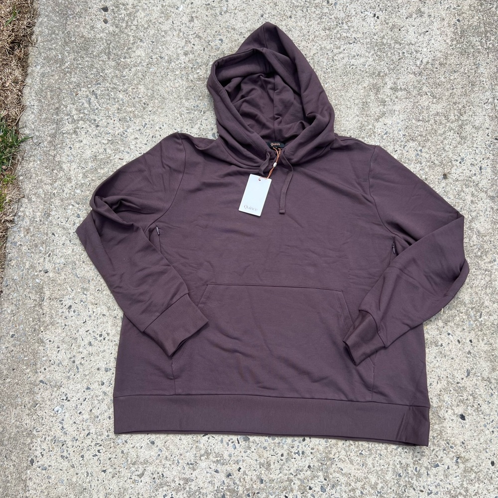Quince Purple / Eggplant Maternity Hoodie with Kangaroo Pocket - Picture 6 of 10